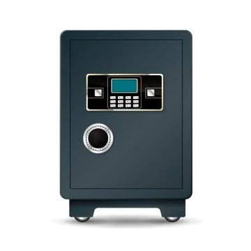 Vector drawn strongbox.Isolated on white background. Stock Illustration