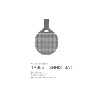 Vector drawn table tennis bat. Isolated on white background. Stock Illustration