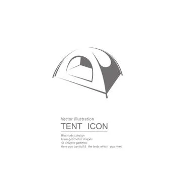 Vector drawn tent. Isolated on white background. Stock-Illustration