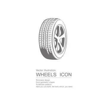 Vector drawn tires. Isolated on white background. Stock Illustration