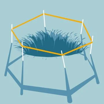 Vector drawn traps. Isolated on blue background. Illustrazione stock