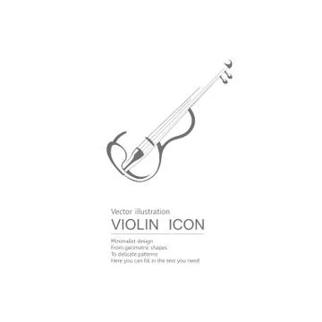 Vector drawn violin. Isolated on white background. Stock Illustration