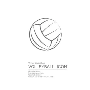 Vector drawn volleyball.  Isolated on white background. Stock Illustration