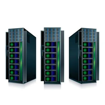 Vector drawn web server, isolated on white background. Illustrazione stock