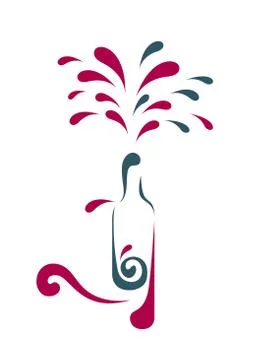 Vector drawn wine. Isolated on white background. Stock Illustration