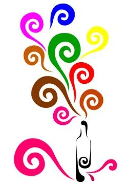 Vector drawn wine. Isolated on white background. Stock Illustration