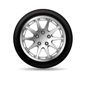 Vector drawning car tires, using mesh gradients. Stock Illustration