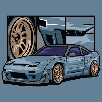 Vector drift car Stock Illustration
