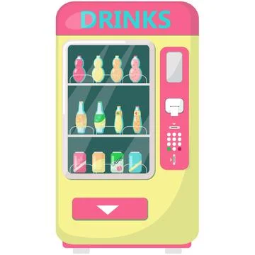 Vector drink beverage vending machine cartoon icon Stock Illustration