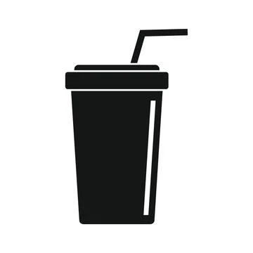 Vector drink black simple icon isolated on white Illustrazione stock