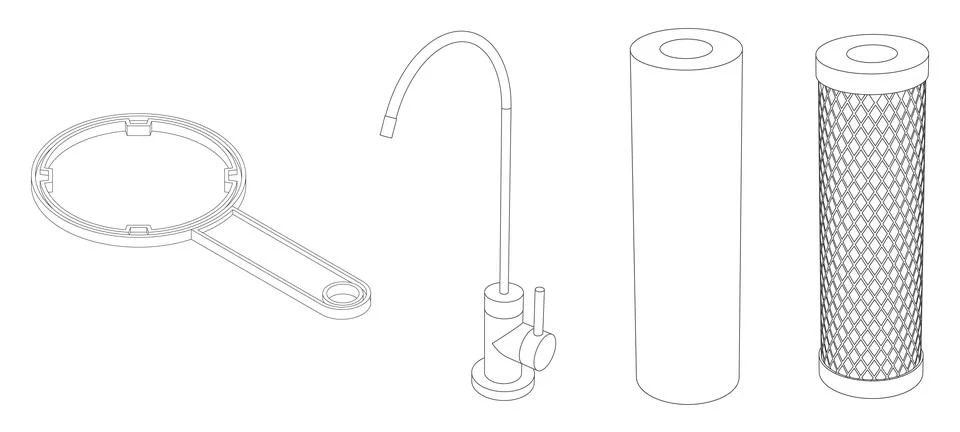 Vector drink water filter, reverse osmosis home system Stock-Illustration