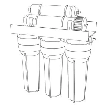 Vector drink water filter, reverse osmosis home system Stock Illustration