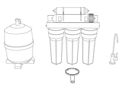 Vector drink water filter, reverse osmosis home system Stock Illustration