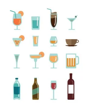 Vector drinks icons Stock Illustration
