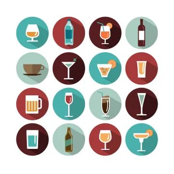 Vector drinks icons Stock Illustration