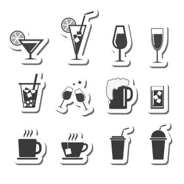Vector drinks  icons set Stock Illustration