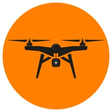 Vector Drone illustration on an Orange background Illustrazione stock