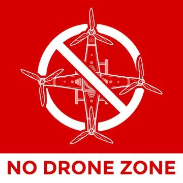 Vector drone prohibited sign illustration. Stock Illustration