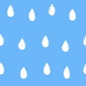 Vector drops pattern. Blue white brush background Stock Illustration