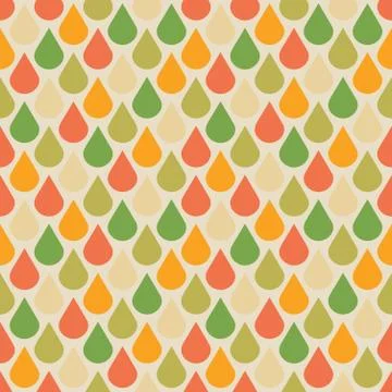 Vector drops seamless pattern in fall colors Stock Illustration