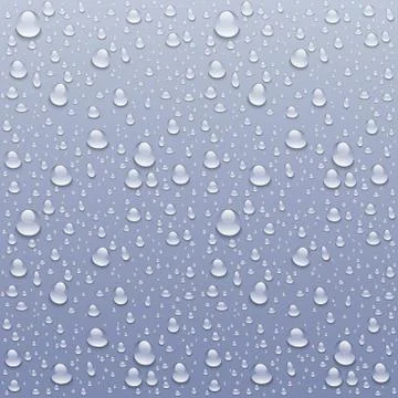 Vector Drops of water on a grey background art Stock Illustration