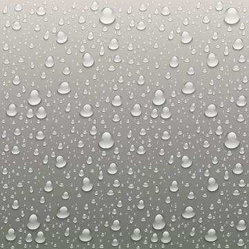 Vector Drops of water on a grey background Stock Illustration