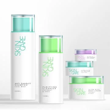 Vector Dual Layers Clear Cap or Lid Bottle &amp; Jar Packaging Stock Illustration