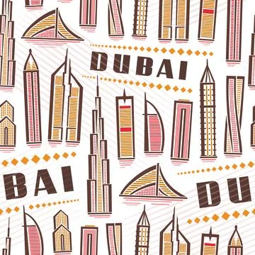 Vector Dubai Seamless Pattern Stock Illustration