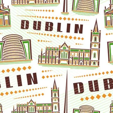 Vector Dublin Seamless Pattern Stock Illustration