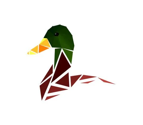 Vector duck in low poly style Stock Illustration