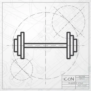 Vector dumbbell icon Stock Illustration