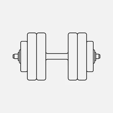 Vector dumbbells icon on white background Stock Illustration