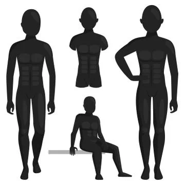 Vector dummy mannequin model poses male and female beautiful attractive Illustrazione stock