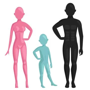 Vector dummy mannequin model poses male and female beautiful attractive Illustrazione stock