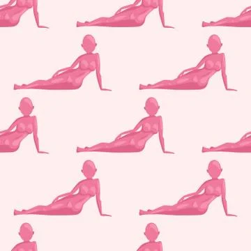 Vector dummy mannequin model poses seamless pattern background female beautiful Stock Illustration