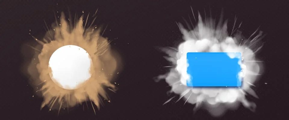 Vector dust and powder explotion with banner Stock Illustration