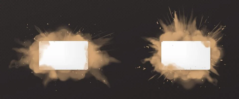 Vector dust explotion with white banner Stock Illustration