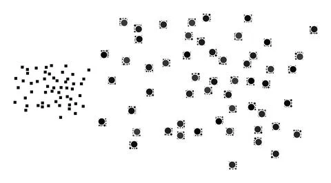 Vector Dust Particles Collage of Small Circles Stock Illustration