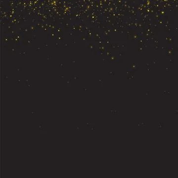 Vector dust sparks and yellow sky stars. Flash shine with special light. Gold Stock Illustration