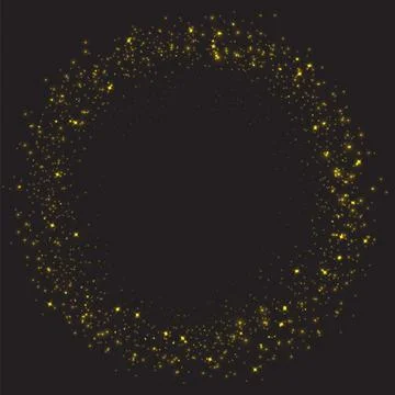 Vector dust sparks and yellow sky stars. Flash shine with special light. Gold Stock Illustration