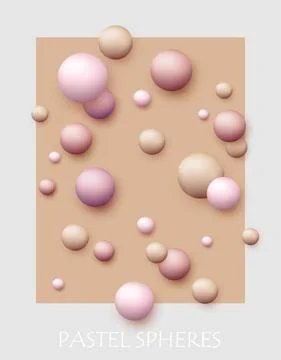 Vector dynamic background with colorful realistic 3d balls. Round sphere in Stock Illustration