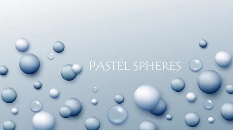 Vector dynamic background with colorful realistic 3d balls. Round sphere in Stock Illustration