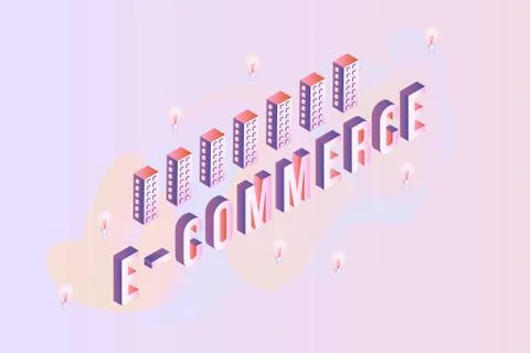 Vector e-commerce vibrant gradient poster template Stock Illustration