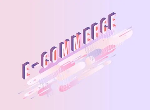 Vector e-commerce vibrant gradient poster template Illustrazione stock