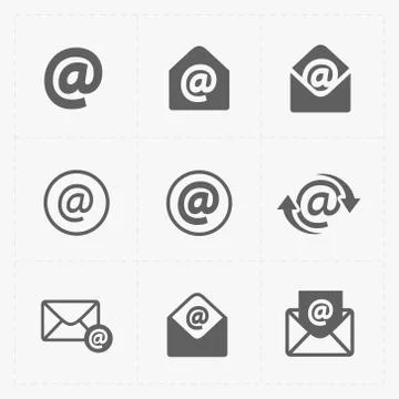 Vector E-mail icons on White Background. Stock Illustration