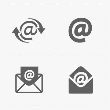 Vector E-mail icons on White Background Illustrazione stock