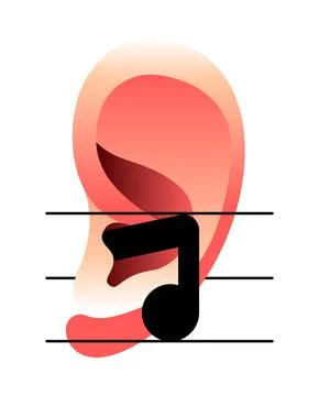 Vector ear in gradient style Stock Illustration