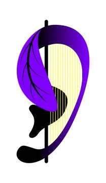 Vector ear in graphic style Stock Illustration