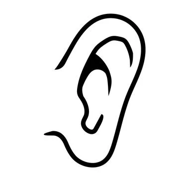 Vector ear on white background Stock Illustration