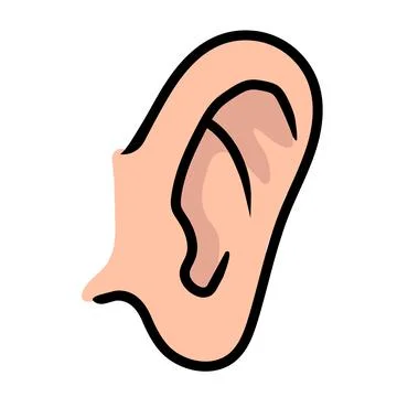 Vector ear on white background Stock Illustration